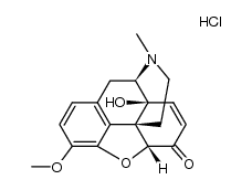 4,5α-epoxy-14-hydroxy-3-methoxy-17-methyl-morphin-7-en-6-one, hydrochloride结构式