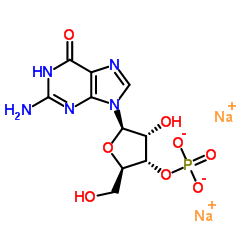 Disodium 3'-O-phosphonatoguanosine structure