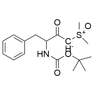 叔丁基(4-(二甲基(氧代)-λ6-亚磺酰基)-3-氧代-1-苯基丁烷-2-基)氨基甲酸酯结构式