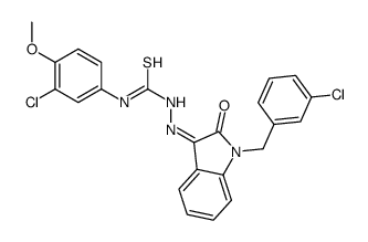 1-(3-chloro-4-methoxyphenyl)-3-[[1-[(3-chlorophenyl)methyl]-2-oxoindol-3-ylidene]amino]thiourea结构式