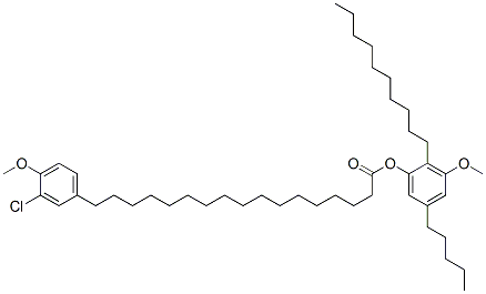 17-(3-Chloro-4-methoxyphenyl)heptadecanoic acid 2-decyl-3-methoxy-5-pentylphenyl ester结构式