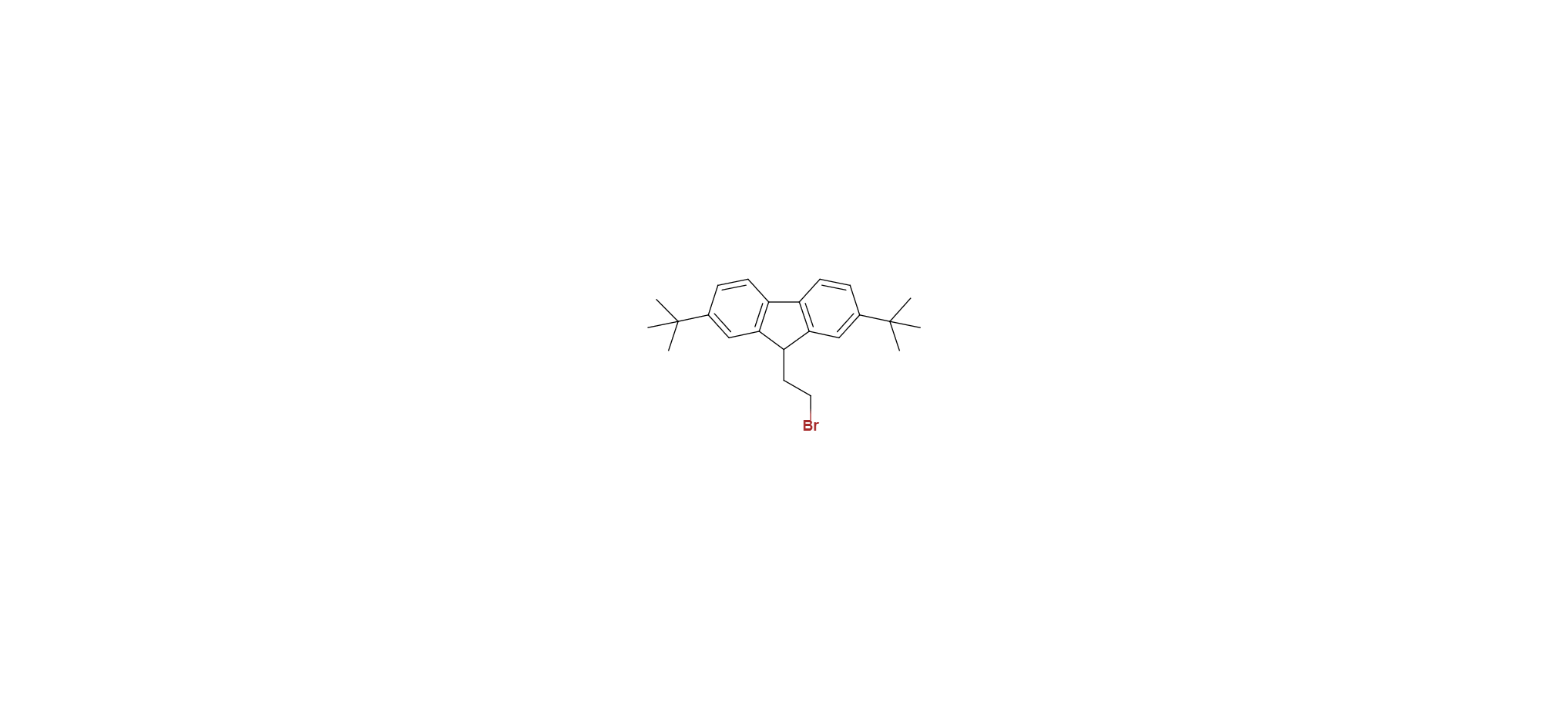 9-(2-bromoethyl)-2,7-di-tert-butyl-9H-fluorene Structure