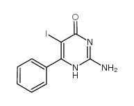 2-氨基-5-碘-6-苯基-4(1H)-嘧啶酮结构式