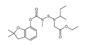 Glycine, N-(((((2,3-dihydro-2,2-dimethyl-7-benzofuranyl)oxy)carbonyl)m ethylamino)thio)-N-(1-methylpropyl)-, ethyl ester structure