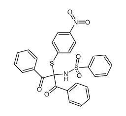 N-(2-((4-nitrophenyl)thio)-1,3-dioxo-1,3-diphenylpropan-2-yl)benzenesulfonamide Structure