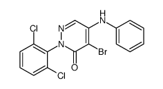 5-anilino-4-bromo-2-(2,6-dichlorophenyl)pyridazin-3-one结构式