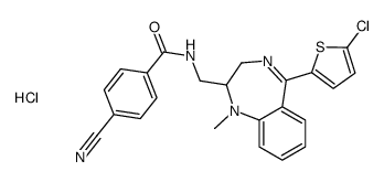 Benzamide, N-((5-(5-chloro-2-thienyl)-2,3-dihydro-1-methyl-1H-1,4-benz odiazepin-2-yl)methyl)-4-cyano-, monohydrochloride Structure