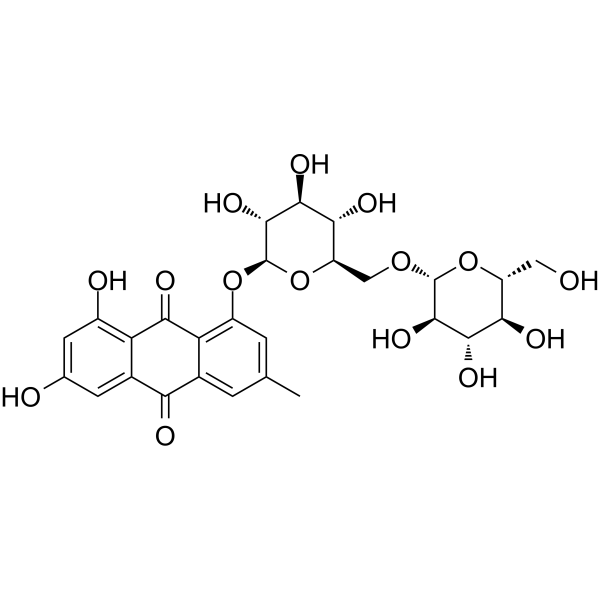 大黄素-1-O-龙胆二糖苷结构式