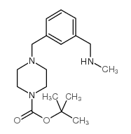 4-(3-[(甲基氨基)甲基]苄基)四氢-1(2H)-吡嗪羧酸叔丁酯结构式