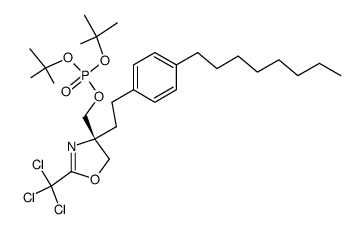 (R)-di-tert-butyl ((4-(4-octylphenethyl)-2-(trichloromethyl)-4,5-dihydrooxazol-4-yl)methyl) phosphate结构式