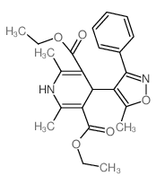 3,5-Pyridinedicarboxylicacid, 1,4-dihydro-2,6-dimethyl-4-(5-methyl-3-phenyl-4-isoxazolyl)-, 3,5-diethylester structure