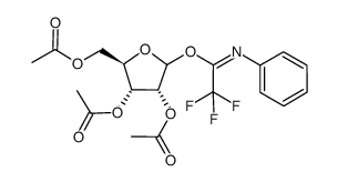 2,3,5-tri-O-acetyl-D-ribofuranosyl 1-(N-phenyl)-2,2,2-trifluoroacetimidate结构式
