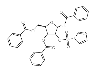 2-(1'-咪唑磺酰氧基)-1,3,5-三苯甲酰氧基-alpha-D-呋喃核糖结构式