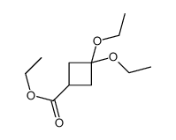 ethyl 3,3-diethoxycyclobutane-1-carboxylate结构式