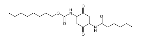 (4-Hexanoylamino-3,6-dioxo-cyclohexa-1,4-dienyl)-carbamic acid octyl ester结构式