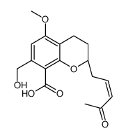 (2S)-7-(hydroxymethyl)-5-methoxy-2-[(E)-4-oxopent-2-enyl]-3,4-dihydro-2H-chromene-8-carboxylic acid结构式