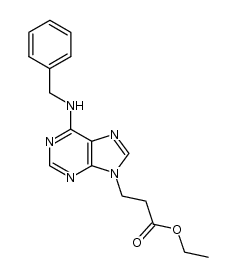 3-(6-benzylamino-purin-9-yl)-propionic acid ethyl ester结构式