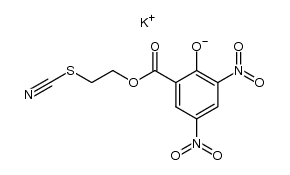 potassium 2,4-dinitro-6-((2-thiocyanatoethoxy)carbonyl)phenolate结构式