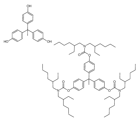 ethane-1,1,1-triyltris(benzene-4,1-diyl) tris(bis(2-ethylhexyl)carbamate) compound with 4,4',4''-(ethane-1,1,1-triyl)triphenol (1:1)结构式