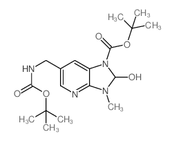 tert-Butyl 6-((tert-Butoxycarbonylamino)methyl)-2-hydroxy-3-methyl-2,3-dihydro-1H-imidazo[4,5-b]pyridine-1-carboxylate结构式