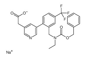 sodium,2-[5-[2-[[ethyl(phenylmethoxycarbonyl)amino]methyl]-4-(trifluoromethyl)phenyl]pyridin-3-yl]acetate结构式