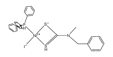 [nickel(II)iodide(triphenylphosphane)(N-benzyl-N-methyldithiocarbamate)]结构式