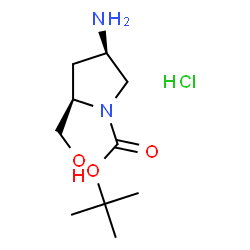 (2R,4R)-4-氨基-2-(羟甲基)吡咯烷-1-羧酸叔丁酯盐酸盐结构式