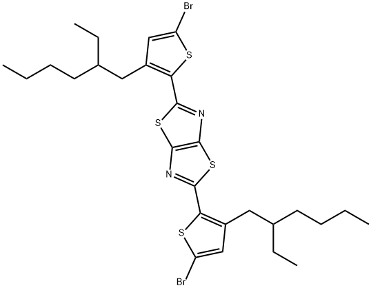Thiazolo[5,4-d]thiazole, 2,5-bis[5-bromo-3-(2-ethylhexyl)-2-thienyl]-结构式