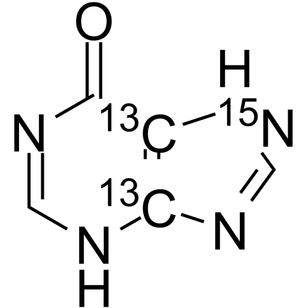 次黄嘌呤13C2,15N结构式