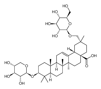 3-O-(β-D-xylopyranosyl)-29-O-(β-D-glucopyranosyl)-12-en-28-oic acid Structure