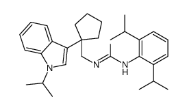 1-[2,6-di(propan-2-yl)phenyl]-3-[[1-(1-propan-2-ylindol-3-yl)cyclopentyl]methyl]urea Structure