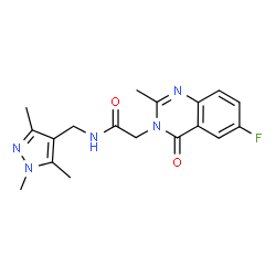 2-(6-fluoro-2-methyl-4-oxoquinazolin-3(4H)-yl)-N-[(1,3,5-trimethyl-1H-pyrazol-4-yl)methyl]acetamide Structure