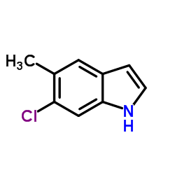 6-氯-5-甲基-1H-吲哚结构式