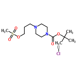 4-[3-(甲磺酰氧基)丙基]哌嗪-1-羧酸叔丁酯盐酸盐结构式