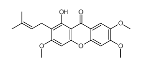 1-hydroxy-3,6,7-trimethoxy-2-(3-methylbut-2-enyl)xanthen-9-one结构式