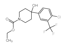 4-(4-氯-3-三氟甲基苯基)-4-羟基哌啶-1-甲酸乙酯结构式