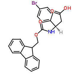 Fmoc-(R)-3-氨基-3-(4-溴苯基)丙酸结构式