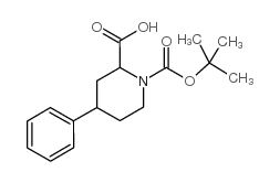 N-Boc-4-苯基哌啶-2-羧酸结构式