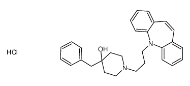 1-(3-benzo[b][1]benzazepin-11-ylpropyl)-4-benzylpiperidin-4-ol,hydrochloride结构式