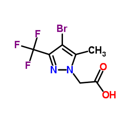 [4-Bromo-5-methyl-3-(trifluoromethyl)-1H-pyrazol-1-yl]acetic acid结构式