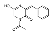 1-acetyl-3-benzylidenepiperazine-2,5-dione Structure