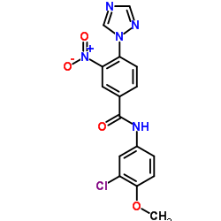 N-(3-Chloro-4-methoxyphenyl)-3-nitro-4-(1H-1,2,4-triazol-1-yl)benzamide结构式