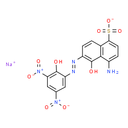 sodium 4-amino-5-hydroxy-6-[(2-hydroxy-3,5-dinitrophenyl)azo]naphthalene-1-sulphonate Structure