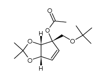 (1R,2S,3S)-1-acetoxy-2,3-(isopropylidenedioxy)-1-(tert-butoxymethyl)-4-cyclopenten结构式