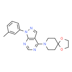 8-(1-(m-tolyl)-1H-pyrazolo[3,4-d]pyrimidin-4-yl)-1,4-dioxa-8-azaspiro[4.5]decane Structure
