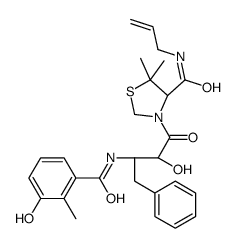 (4R)-3-[(2S,3S)-2-hydroxy-3-[(3-hydroxy-2-methylbenzoyl)amino]-4-phenylbutanoyl]-5,5-dimethyl-N-prop-2-enyl-1,3-thiazolidine-4-carboxamide Structure