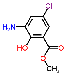 3-氨基-5-氯-2-羟基苯甲酸甲酯结构式