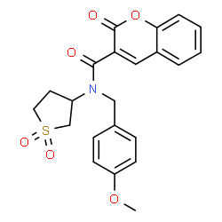 N-(1,1-dioxidotetrahydrothiophen-3-yl)-N-(4-methoxybenzyl)-2-oxo-2H-chromene-3-carboxamide结构式