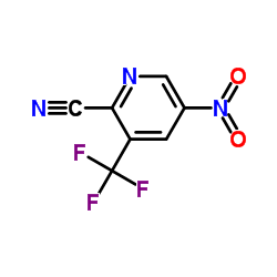 2-氰基-5-硝基-3-(三氟甲基)吡啶结构式