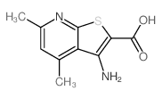 3-氨基-4,6-二甲基噻吩并[2,3-b]吡啶-2-羧酸结构式